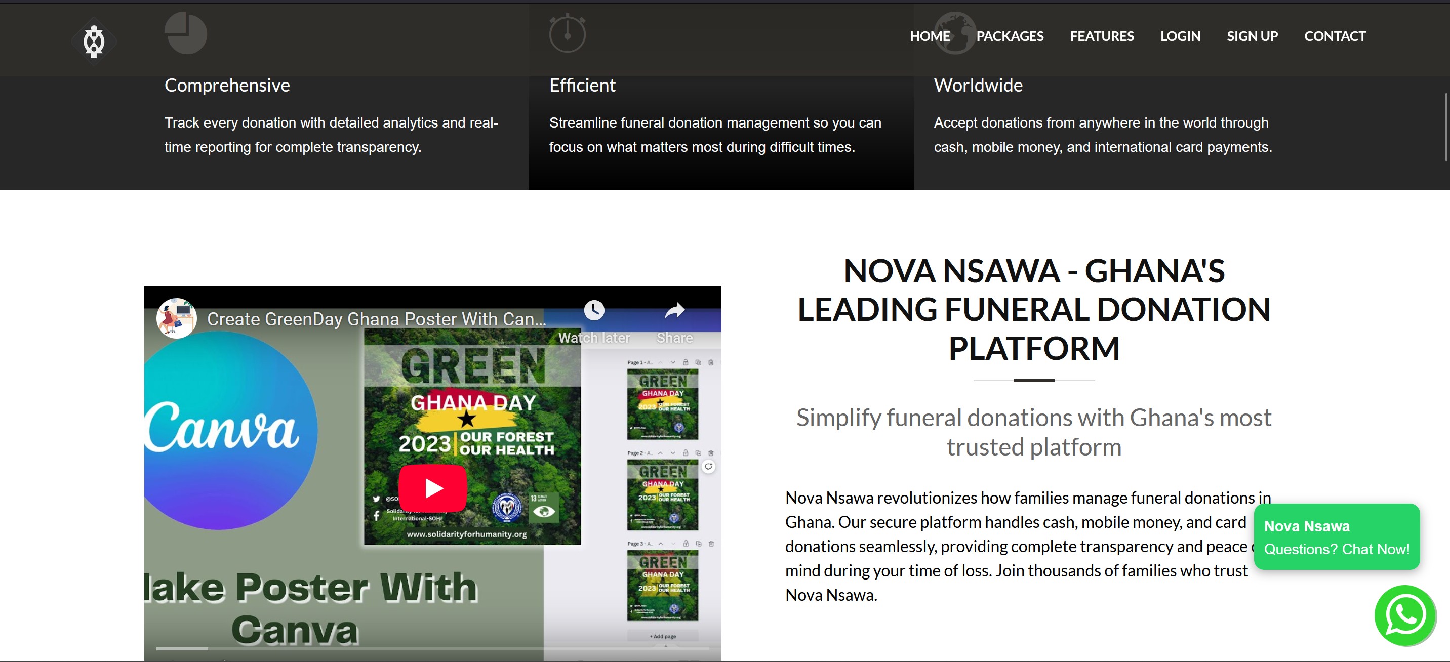 Nova Nsawa Landing Page
