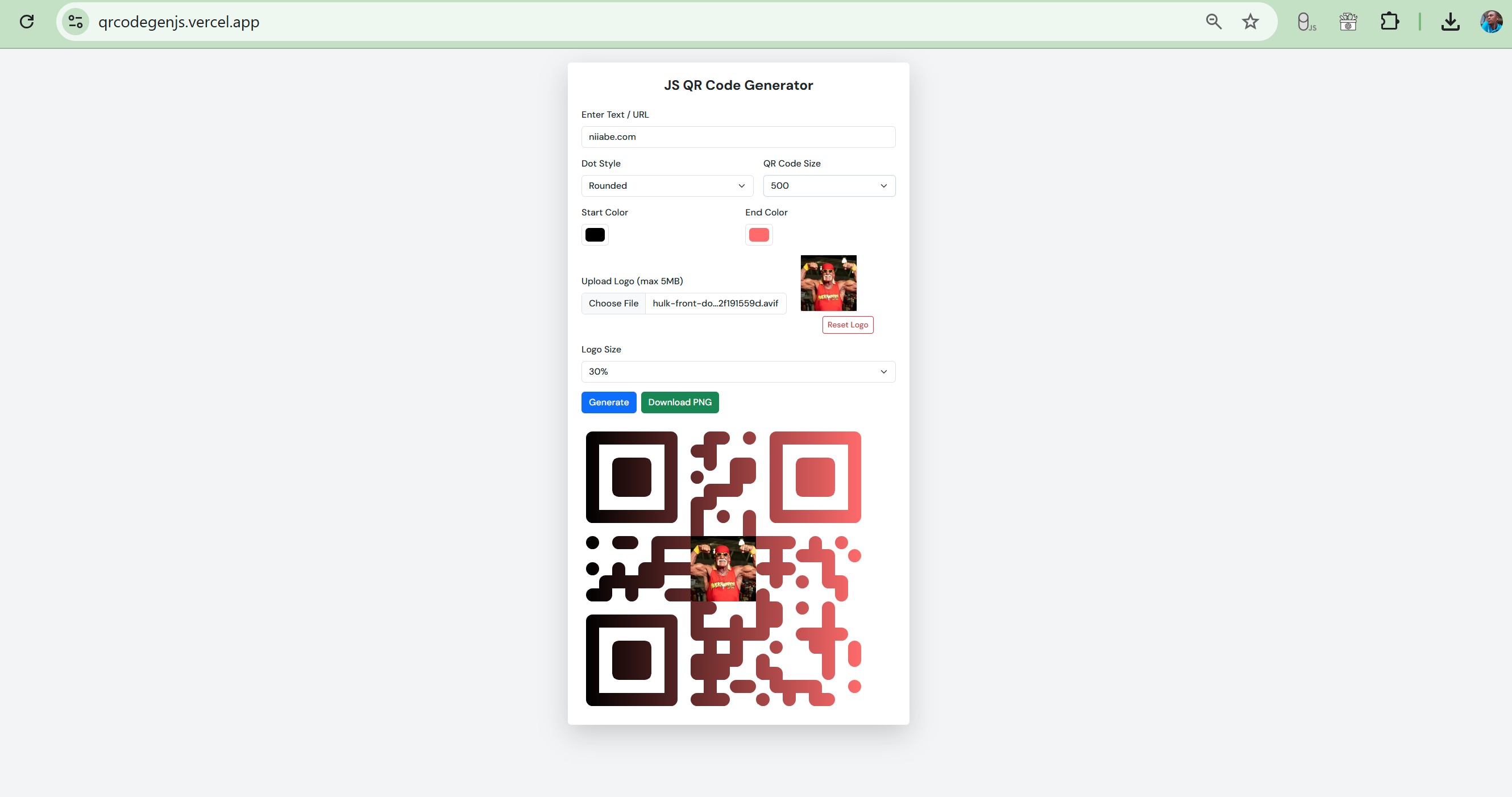 JS QR Code Generator